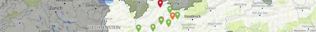 Kartenansicht für Apotheken-Notdienste in der Nähe von Forchach (Reutte, Tirol)